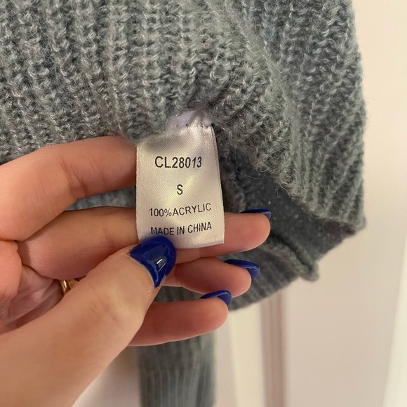 Pink Lily Blue Striped Crop Sweater Small - Picture 3 of 5